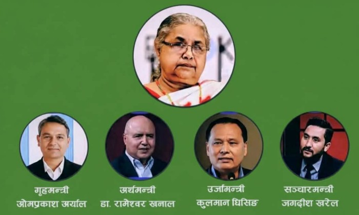 प्रधानमन्त्री कार्की नेतृत्वको मौजुदा मन्त्रीमण्डलमा चार जना मन्त्री थपिए